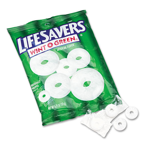 Lifesavers NFG885041 Hard Candy Mints, Wint-O-Green, Individually Wrapped, 6.25 Oz Bag