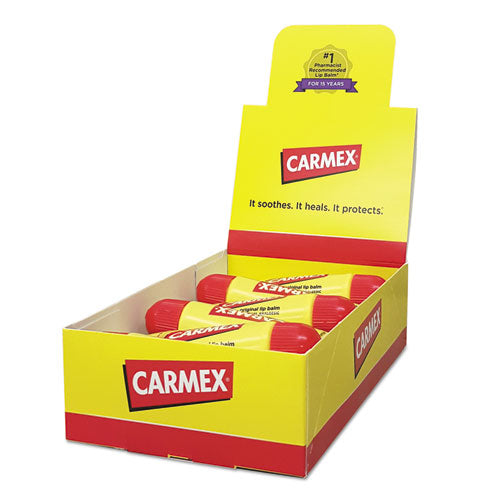 Carmex 11313 Moisturizing Lip Balm, Original Flavor, 0.35 oz Tube, 12/Box