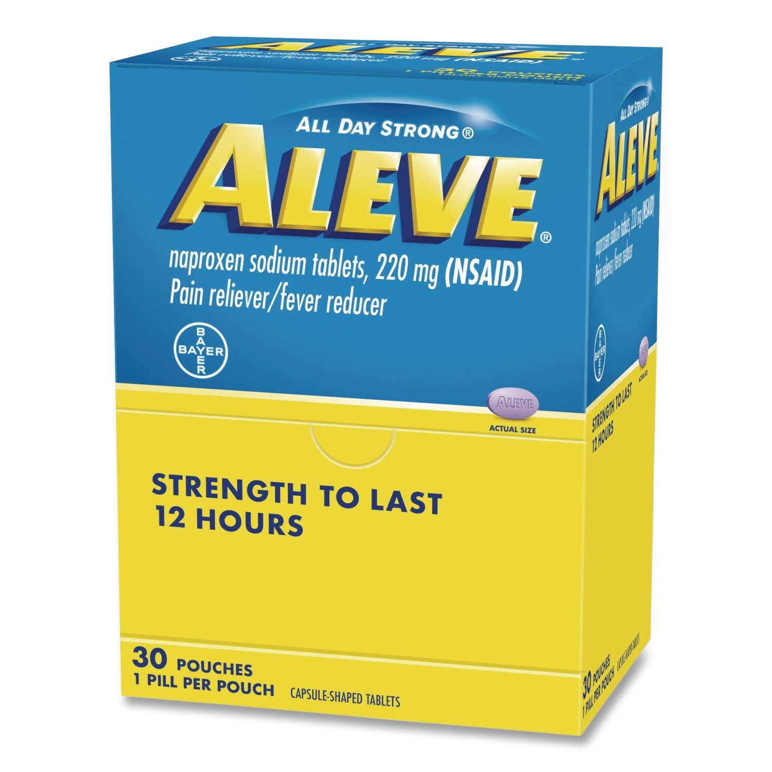 Aleve 64028 Pain Reliever Tablets Refill Packs, 1 Tablet/Packet, 30/Box