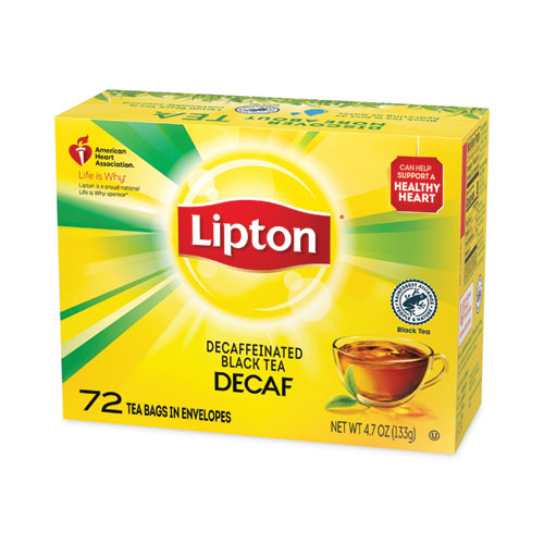 Lipton TJL00290 Tea Bags, Decaffeinated, 72/box