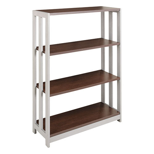 Linea Italia LITTR735MOC Trento Line Bookcase, Three-Shelf, 31.5w x 11.63d x 43.25h, Mocha