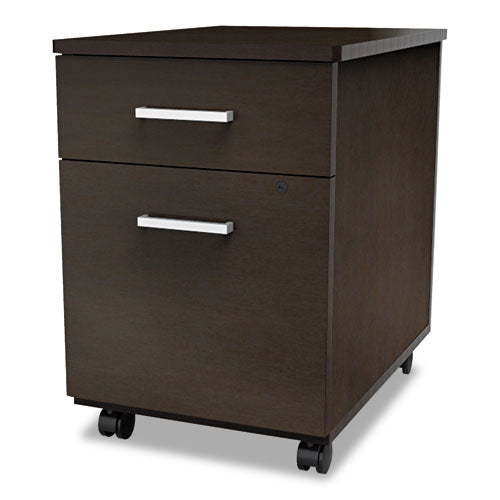 Linea Italia LITTR752MOC Trento Line Mobile Pedestal File, Left Or Right, 2-Drawers: Box/file, Legal/letter, Mocha, 16.5" X 19.75" X 23.63"