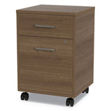 Linea Italia LITUR610NW Urban Mobile File Pedestal, Left Or Right, 2-Drawers: Box/file, Legal/a4, Natural Walnut, 16" X 15.25" X 23.75"