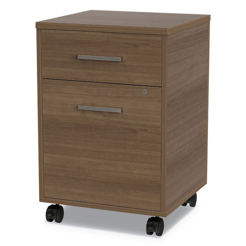Linea Italia LITUR610NW Urban Mobile File Pedestal, Left Or Right, 2-Drawers: Box/file, Legal/a4, Natural Walnut, 16" X 15.25" X 23.75"