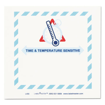 Labelmaster L450 Shipping And Handling Self-Adhesive Labels, Time And Temperature Sensitive, 5.5 X 5, Blue/gray/red/white, 500/roll