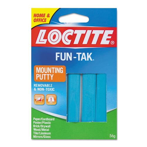 Loctite 1270884 Fun-Tak Mounting Putty, Repositionable And Reusable, 6 Strips, 2 Oz