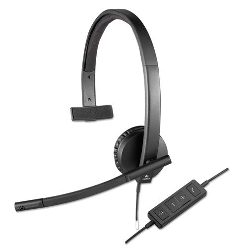 Logitech 981-000570 H570e Monaural Over The Head Wired Headset, Black