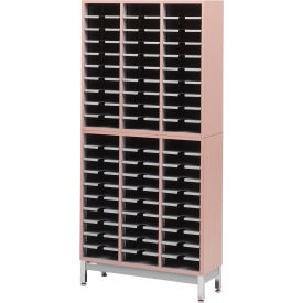 Oversize Literature Rack, Sapelli Mahogany Laminate Top Medium Gray Finish