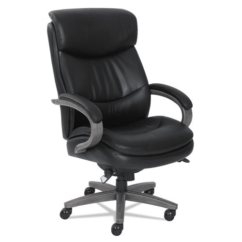 La-Z-Boy 48961A Woodbury Big/tall Executive Chair, Supports Up To 400 Lb, 20.25" To 23.25" Seat Height, Black Seat/back, Weathered Gray Base
