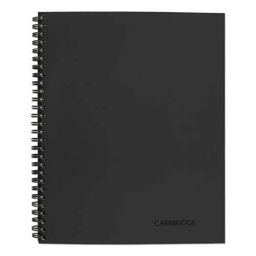 Cambridge 06062 Wirebound Business Notebook, 1-Subject, Wide/Legal Rule, Black Linen Cover, (80) 11 x 8.5 Sheets