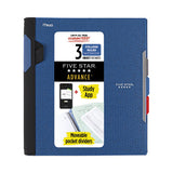Five Star 06324 advance wirebound notebook, six pockets, 3-subject, medium/college rule, randomly assorted cover color, (150) 11 x 8.5 sheets
