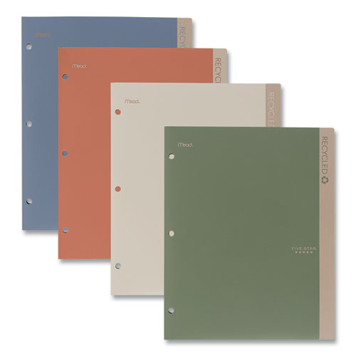 Five Star 330027 Recycled Plastic Two-Pocket Folder, 11" x 8.5", Randomly Assorted