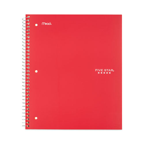 Five Star 05200 Wirebound Notebook with Two Pockets, 1-Subject, Wide/Legal Rule, Red Cover, (100) 10.5" x 8" Sheets