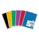 Mead 73063 Spiral Notebook, 1-Subject, Wide/Legal Rule, Assorted Cover Colors, (70) 10.5 x 8 Sheets, 6/Pack