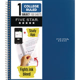 Five Star 820002 Wirebound Notebook, 1 Subject, Medium/College Rule, Blue Cover, (100) 11 x 9.13 Sheets
