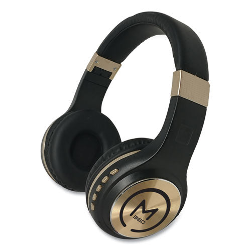 Morpheus 360 HP5500G SERENITY Stereo Wireless Headphones with Microphone, 3 ft Cord, Black/Gold