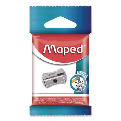 Maped Helix 006600 Classic 1-Hole Metal Pencil Sharpener, 2.26 x 0.49 x 4.33, Silver