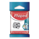 Maped Helix 006700 Classic 2-Hole Metal Pencil Sharpener, 2.56 x 0.67 x 4.92, Silver