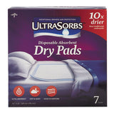 Medline DRY2336RET7 Ultrasorbs Disposable Dry Pads, 23" X 35", Blue, 7/box