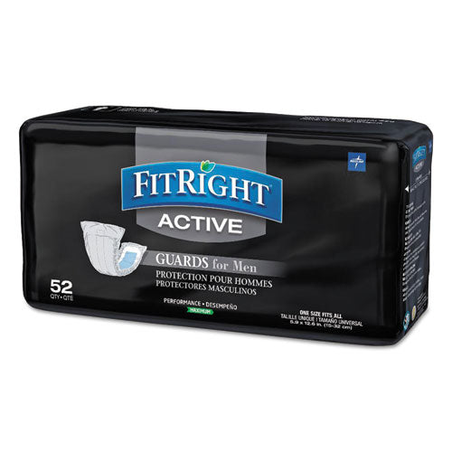 Medline MSCMG02 Fitright Active Male Guards, 6" X 11", White, 52/pack, 4 Pack/carton