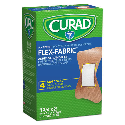 Curad NON25513 Flex Fabric Bandages, Fingertip, 1.75 X 2, 100/box