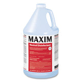 Maxim 040200-41 Neutral Disinfectant, Lemon Scent, 1 Gal Bottle, 4/carton