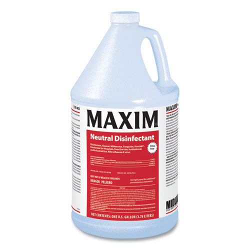 Maxim 040200-41 Neutral Disinfectant, Lemon Scent, 1 Gal Bottle, 4/carton
