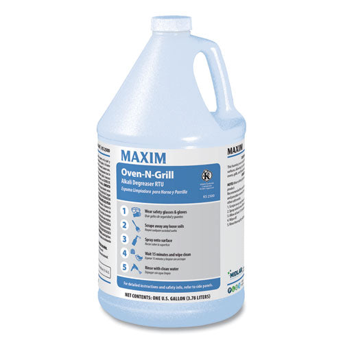 Maxim 250000-41 Oven-N-Grill Alkali Degreaser Rtu, Citrus Scent, , 1 Gal Bottle, 4/carton
