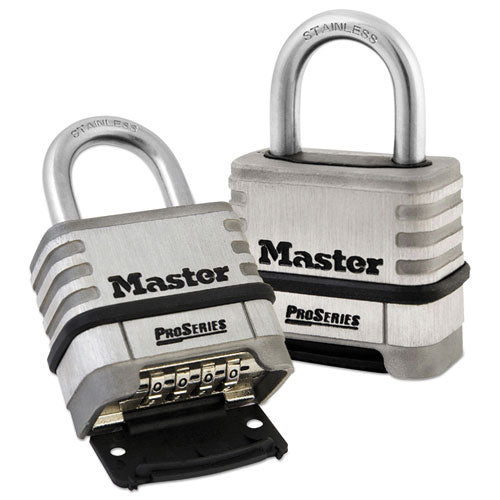Master Lock 1174D ProSeries Stainless Steel Easy-to-Set Combination Lock, Stainless Steel, 2.18" Wide