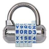 Master Lock 1534D Password Plus Combination Lock, Hardened Steel Shackle, 2.5" Wide, Chrome/Assorted