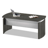 Safco MNDT72LGS Medina Series Laminate Curved Desk Top, 72" X 36", Gray Steel