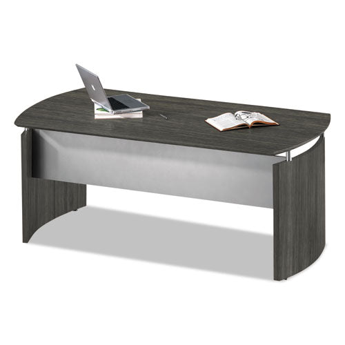 Safco MNDT72LGS Medina Series Laminate Curved Desk Top, 72" X 36", Gray Steel