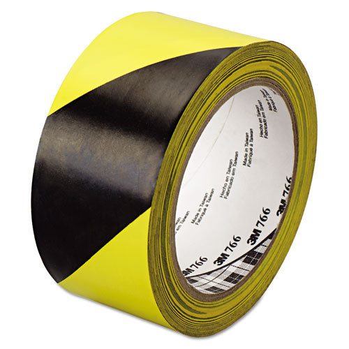 3M 7000028955 766 Hazard Marking Vinyl Tape, 2" X 36 Yds, Black/yellow