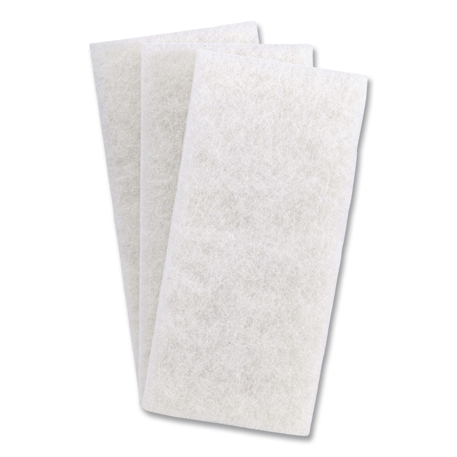 3M 8440 White Utility and Burnish Pads, 4.62" x 10", White, 10/Carton