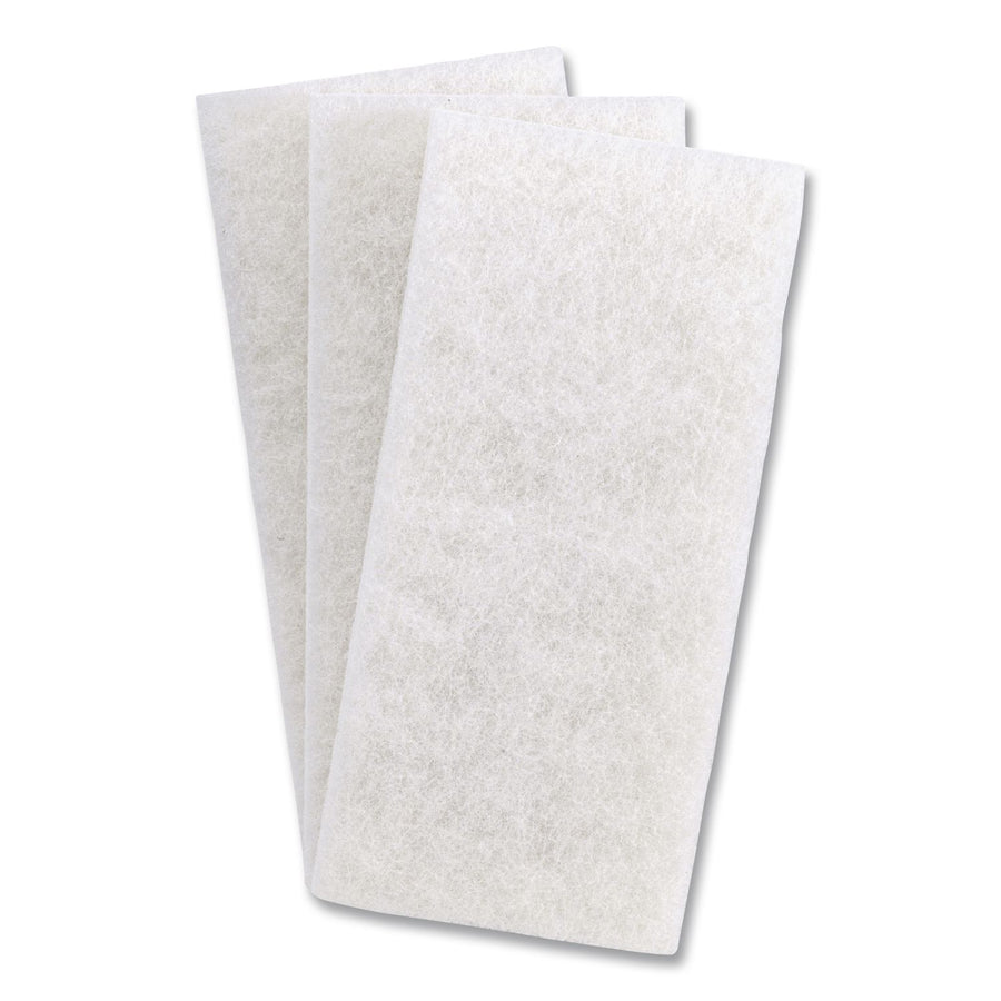 3M 8440 White Utility and Burnish Pads, 4.62" x 10", White, 10/Carton