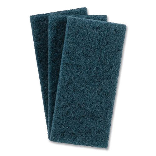 3M 8242 Doodlebug Medium-Duty Scrub Pad, 4.62" x 10", Blue, 10/Carton