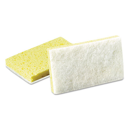 Scotch-Brite Professional 63 Light-Duty Scrubbing Sponge, #63, 3.6 X 6.1, 0.7" Thick, Yellow/white, 20/carton