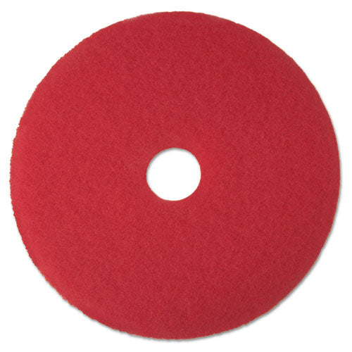 3M 5100 Low-Speed Buffer Floor Pads 5100, 14" Diameter, Red, 5/carton