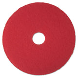 3M 5100 Low-Speed Buffer Floor Pads 5100, 17" Diameter, Red, 5/carton