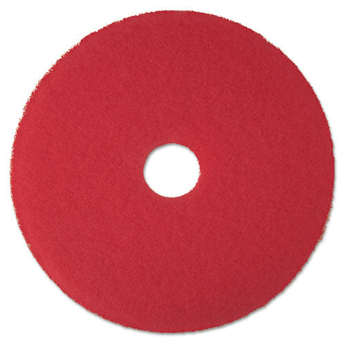 3M 5100 Low-Speed Buffer Floor Pads 5100, 17" Diameter, Red, 5/carton