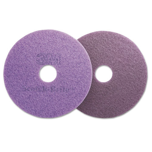 Scotch-Brite 08418 Diamond Floor Pads, 20" Diameter, Purple, 5/carton