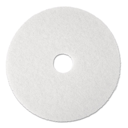 3M 4100 Low-Speed Super Polishing Floor Pads 4100, 17" Diameter, White, 5/carton