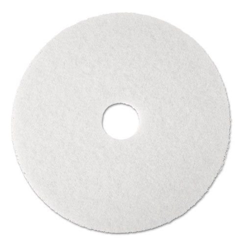 3M 4100 Low-Speed Super Polishing Floor Pads 4100, 19" Diameter, White, 5/carton
