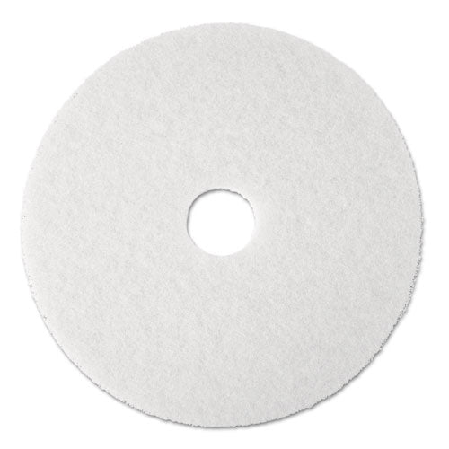 3M 4100 Low-Speed Super Polishing Floor Pads 4100, 20" Diameter, White, 5/carton