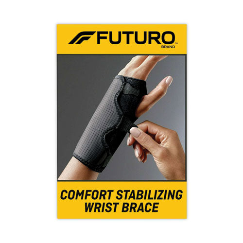 Futuro 10770EN Adjustable Reversible Splint Wrist Brace, Fits Wrists 5.5" to 8.5", Black