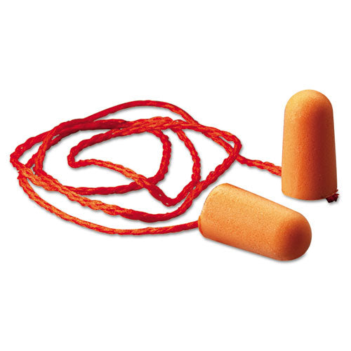 3M HC000664934 Foam Single-Use Earplugs, Corded, 29nrr, Orange, 100 Pairs