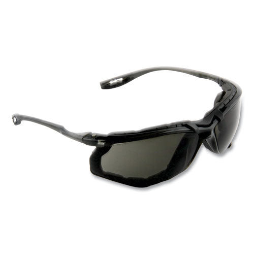 3M 7000128260 Virtua CCS Protective Eyewear with Foam Gasket, Black/Gray Plastic Frame, Gray Polycarbonate Lens