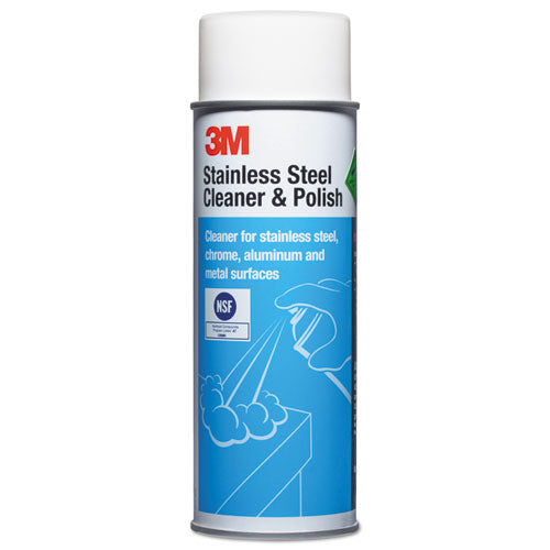 3M 14002 Stainless Steel Cleaner And Polish, Lime Scent, Foam, 21 Oz Aerosol Spray, 12/carton