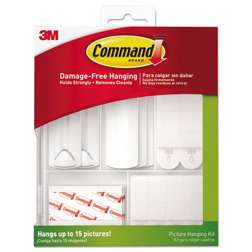 Command 17213-ES Picture Hanging Kit, White/clear, Assorted Sizes, 38 Pieces/pack