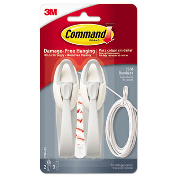 Command 17304ES Cable Bundler, White, 2/pack